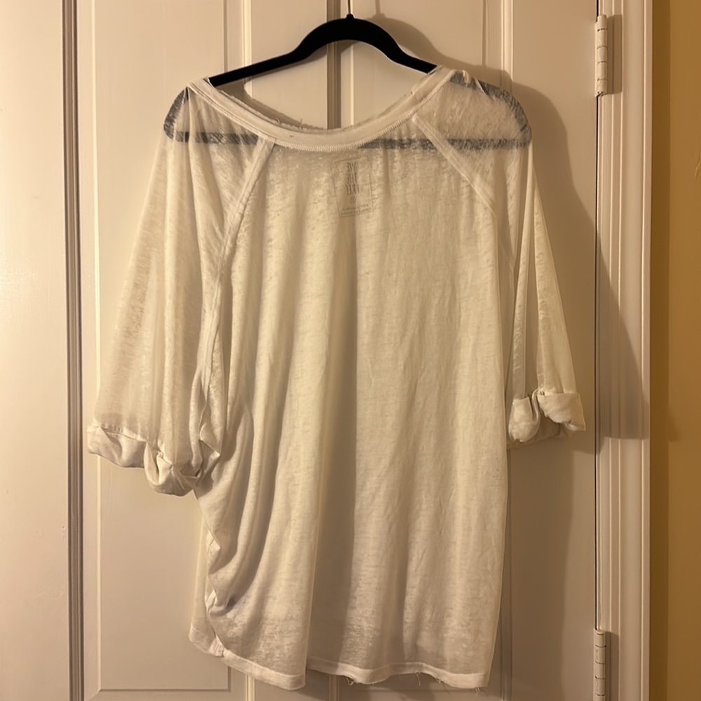 Free People We The Free Oversized White T-Shirt - Picture 6 of 6